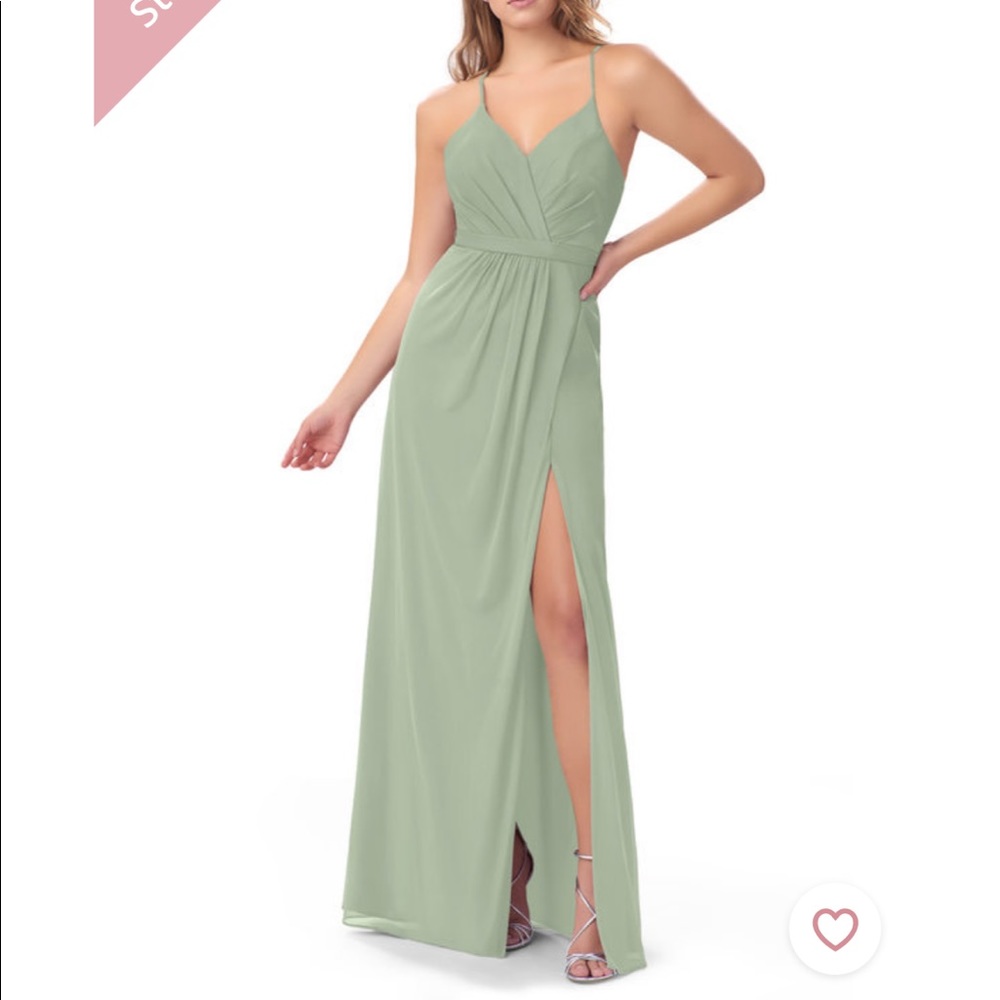Azazie Dusty Sage Bridesmaids Dress sz 12 NWT